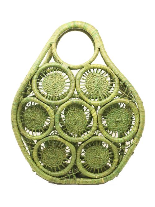 Borsa da mare in paglia verde Lisa Dei | CESTACERCHIVERDE